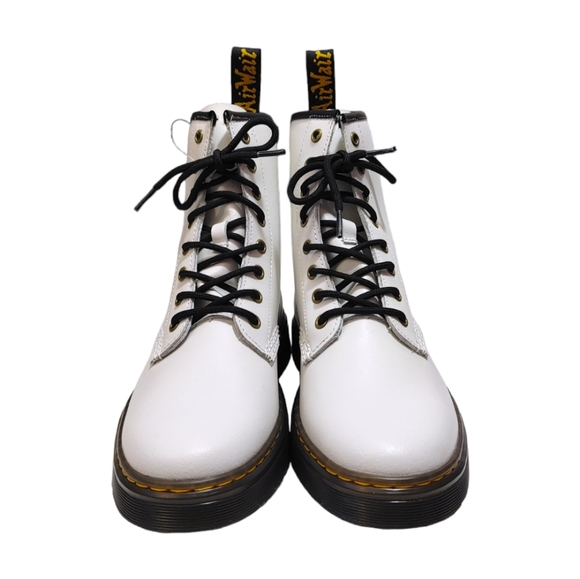 Dr. Martens Zavala White Leather Lace Up High Top Combat Boots Mens Size 8 - Picture 4 of 8